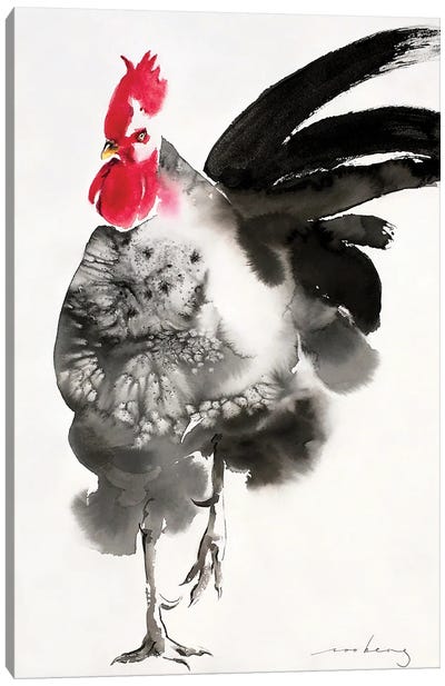 Feathers Rooster Canvas Art Print - Soo Beng Lim