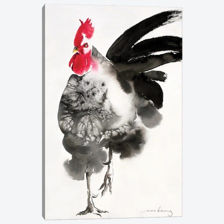 Feathers Rooster Canvas Print #LIM346} by Soo Beng Lim Canvas Wall Art