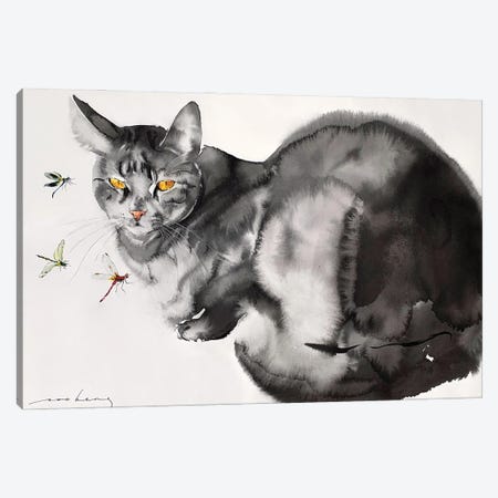 Flighty Bewilderment Cat II Canvas Print #LIM347} by Soo Beng Lim Canvas Wall Art