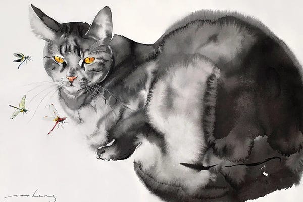 Soo Beng Lim: Flighty Bewilderment Cat II by Soo Beng Lim