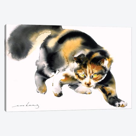 Go Getter Cat Canvas Print #LIM348} by Soo Beng Lim Canvas Art Print