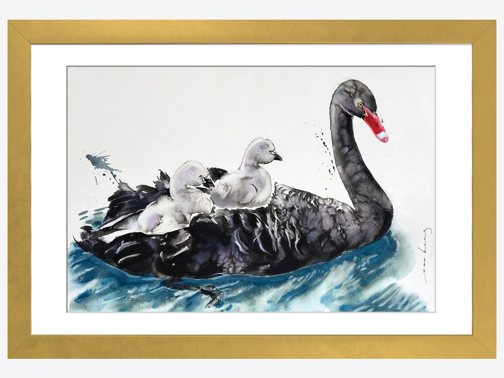 Swan Totem Animal Boho Wall Art Fine Art Print From 