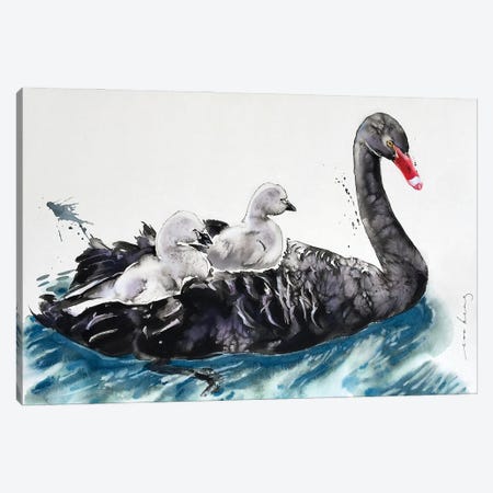 Joy Ride Swan Canvas Print #LIM350} by Soo Beng Lim Canvas Art