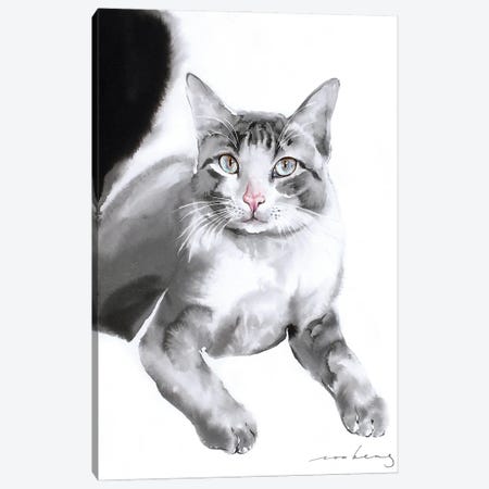 Sweet Gaze Cat Canvas Print #LIM352} by Soo Beng Lim Canvas Art