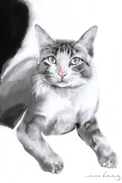 Soo Beng Lim: Sweet Gaze Cat by Soo Beng Lim