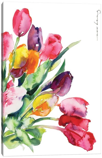 Tulip Array Canvas Art Print - Tulip Art