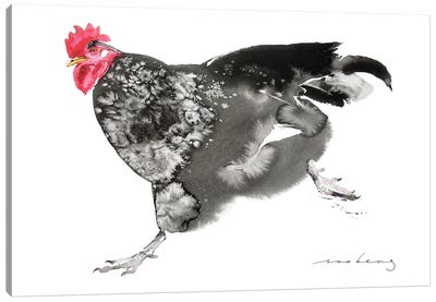 Chicken Sprint Canvas Art Print - Soo Beng Lim