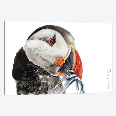 Puffin Feed Canvas Print #LIM365} by Soo Beng Lim Canvas Wall Art