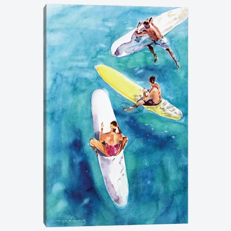 Surfers Hang Out Canvas Print #LIM368} by Soo Beng Lim Art Print