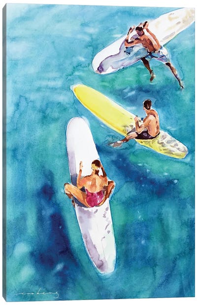 Surfers Hang Out Canvas Art Print - Soo Beng Lim