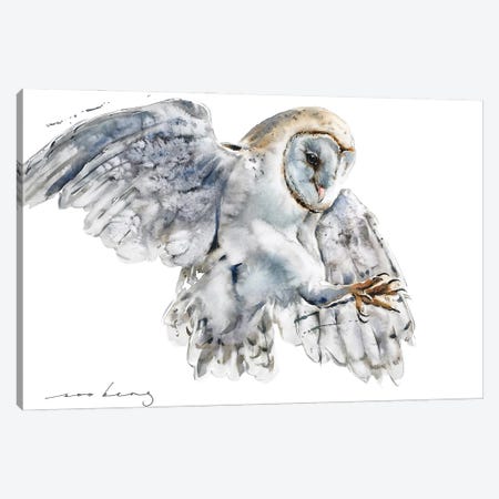 White Owl Canvas Print #LIM370} by Soo Beng Lim Canvas Art
