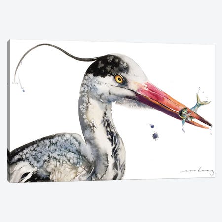 Blue Heron Canvas Print #LIM382} by Soo Beng Lim Canvas Art Print