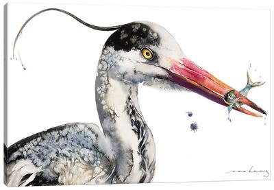 Blue Heron Canvas Art Print - Soo Beng Lim