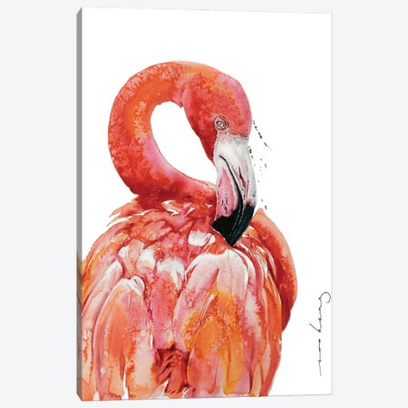Flamingo Flair Canvas Print #LIM392} by Soo Beng Lim Canvas Wall Art
