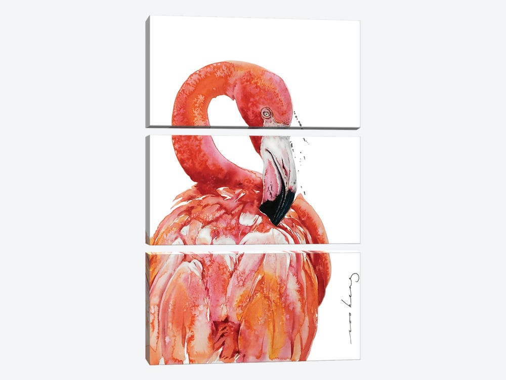 Flamingo Flair by Soo Beng Lim 3-piece Art Print