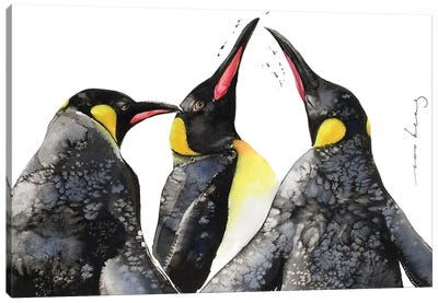 Penguin Communique Canvas Art Print - Soo Beng Lim