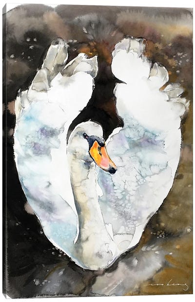Swan Poise Canvas Art Print - Swan Art