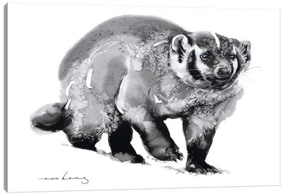 Badger Digger Canvas Art Print - Badger Art