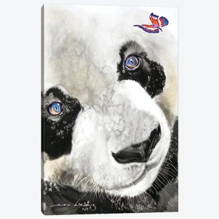 Captivated Panda Canvas Print #LIM410} by Soo Beng Lim Art Print