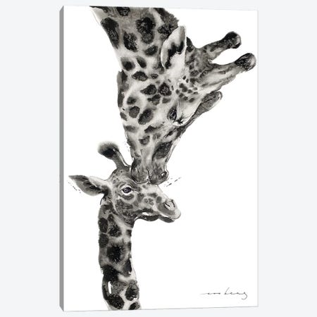 Giraffe Luv Canvas Print #LIM421} by Soo Beng Lim Canvas Art