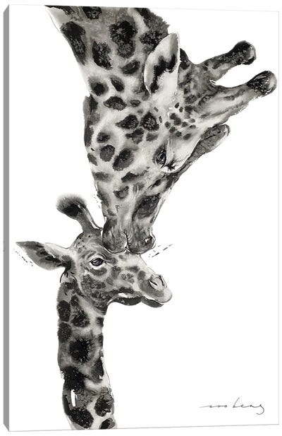 Giraffe Luv Canvas Art Print - Soo Beng Lim