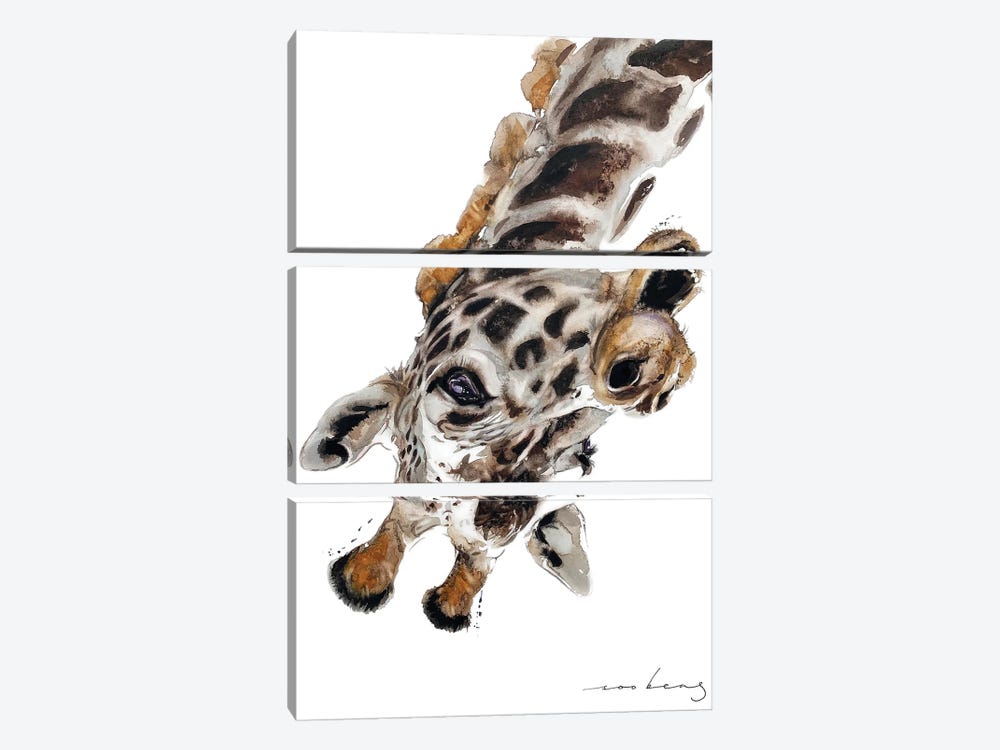 Hey Giraffe by Soo Beng Lim 3-piece Canvas Print