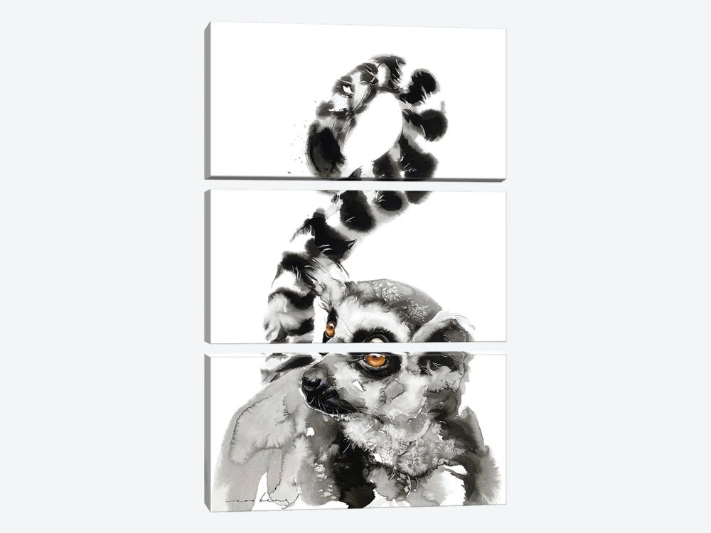 Lemur Gaze by Soo Beng Lim 3-piece Canvas Art Print
