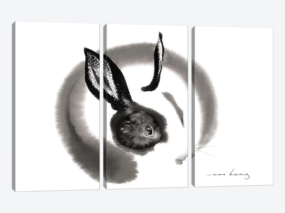 Lucky Rabbit by Soo Beng Lim 3-piece Canvas Print