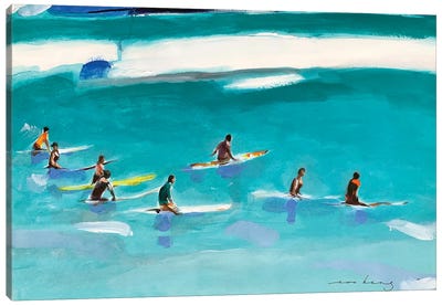 Surfers Wait Canvas Art Print - Soo Beng Lim