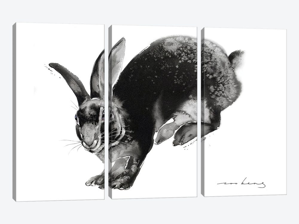 Rabbit Returns by Soo Beng Lim 3-piece Canvas Art