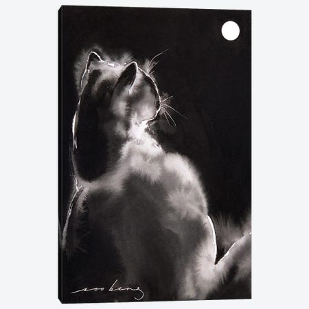 Moonlite Cat Canvas Print #LIM460} by Soo Beng Lim Canvas Artwork
