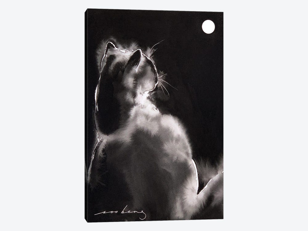 Moonlite Cat by Soo Beng Lim 1-piece Canvas Print