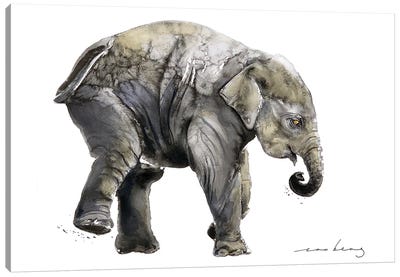 Prancing Elephant Canvas Art Print - Soo Beng Lim