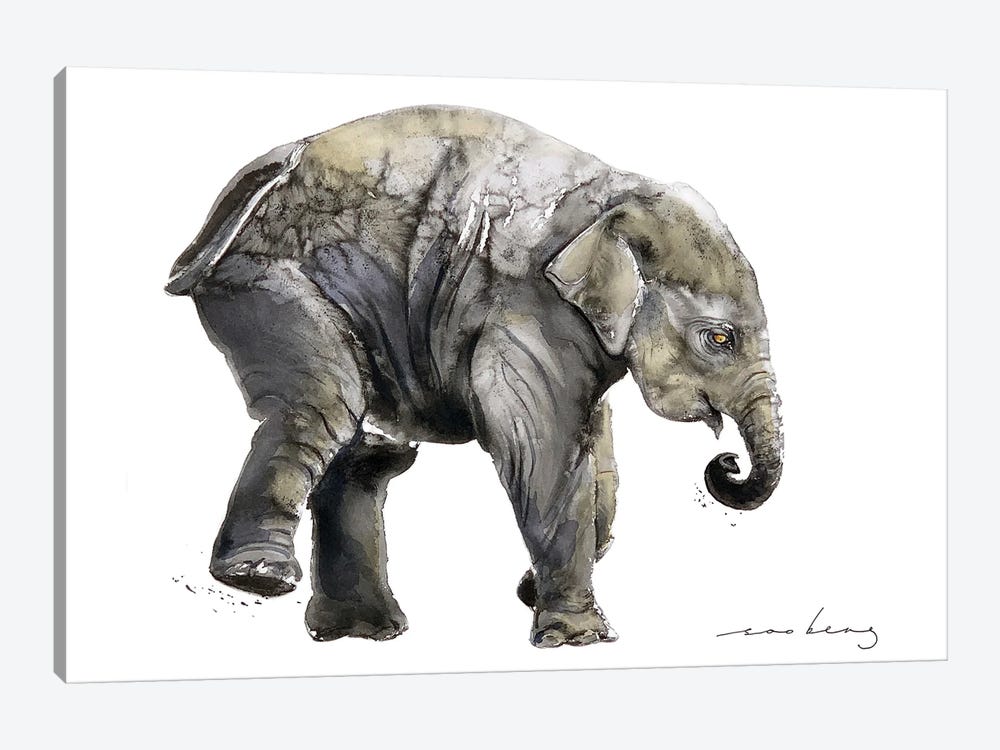 Prancing Elephant by Soo Beng Lim 1-piece Art Print