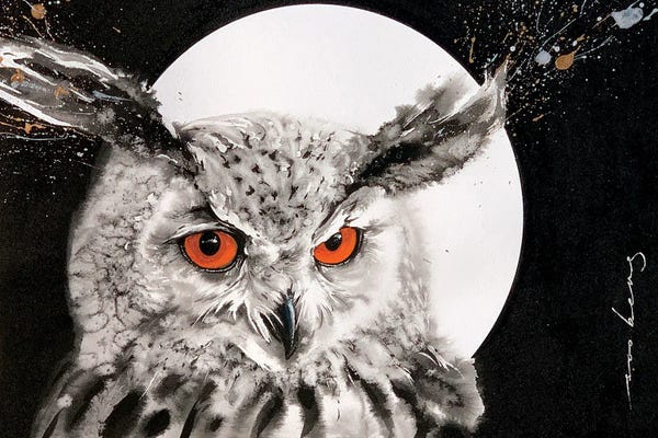 Soo Beng Lim: Moonlit Owl by Soo Beng Lim