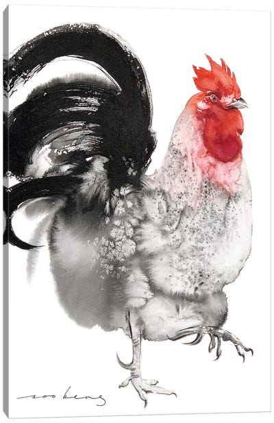 Best Foot Forward IV Canvas Art Print - Chicken & Rooster Art