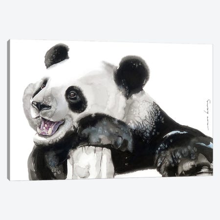 Happy Panda Canvas Print #LIM488} by Soo Beng Lim Canvas Art