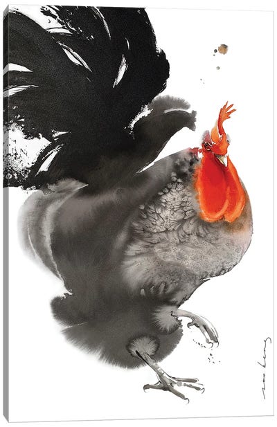 Best Foot Forward6 Canvas Art Print - Chicken & Rooster Art