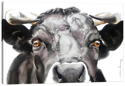 Bull's Eye Canvas Art Print - Bull Art