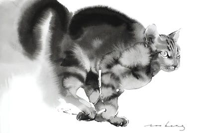 Cat Sprint by Soo Beng Lim multi panel art