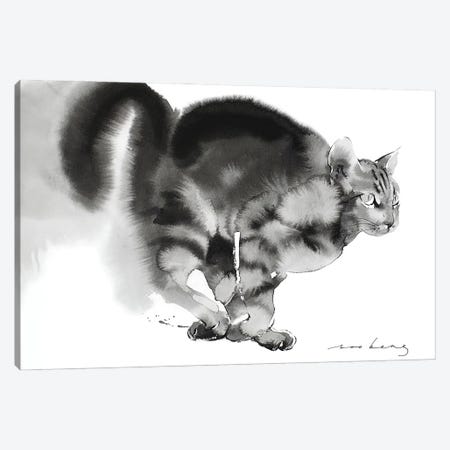 Cat Sprint Canvas Print #LIM498} by Soo Beng Lim Canvas Art Print