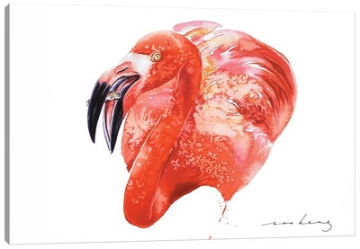Crimson Hunter Canvas Art Print - Flamingo Art