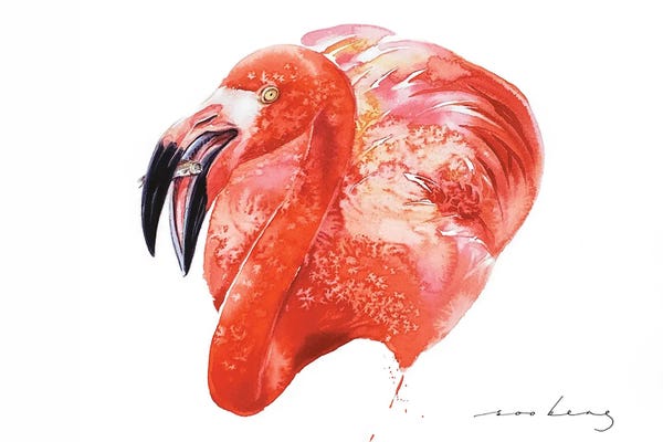 Flamingos: Crimson Hunter by Soo Beng Lim