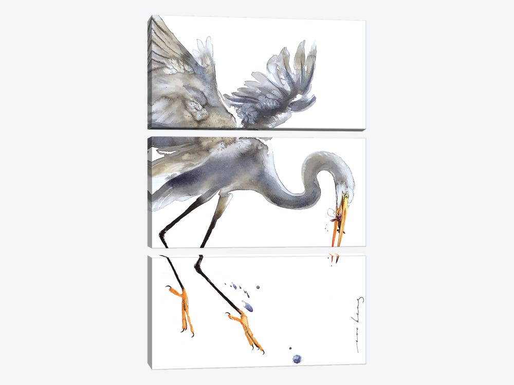 Egret Artistry by Soo Beng Lim 3-piece Canvas Print