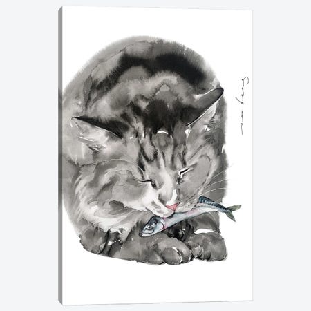 Kitty Meal Canvas Print #LIM515} by Soo Beng Lim Art Print