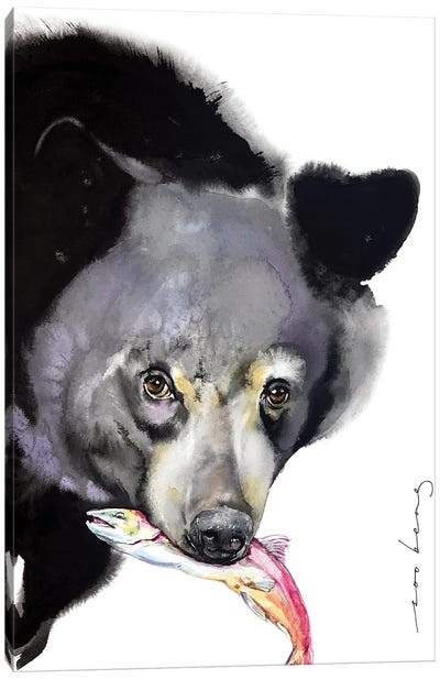 Majestic Angler Canvas Art Print - Black Bear Art