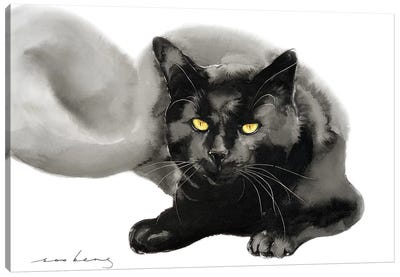Mesmerizing Canvas Art Print - Black Cat Art