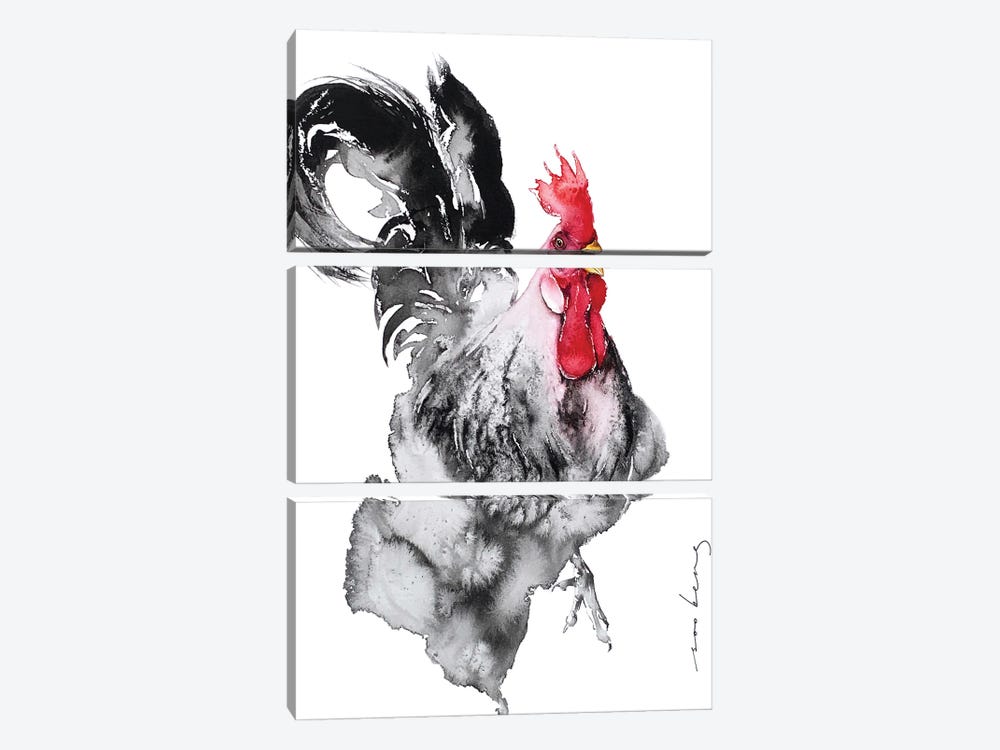 Rooster Elegance by Soo Beng Lim 3-piece Canvas Art Print
