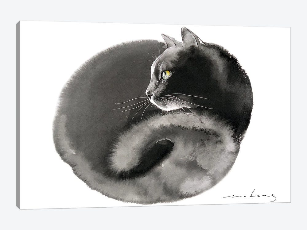 Snug Kitten by Soo Beng Lim 1-piece Canvas Art Print