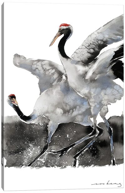 Waltz Of Wings Canvas Art Print - Crane Art